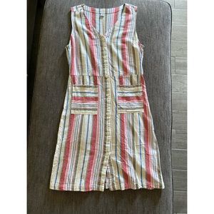 Old Navy Linen-Blend Striped Dress